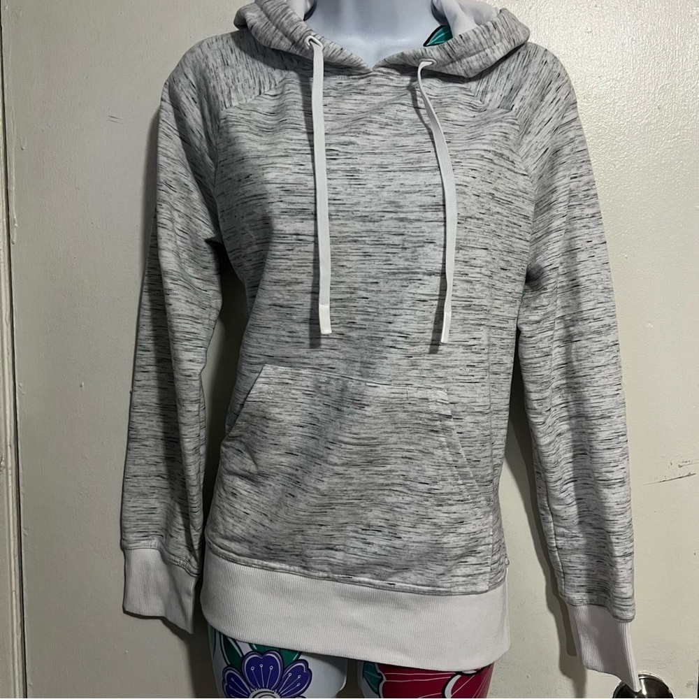 Athletic Heather Grey White Hoodie